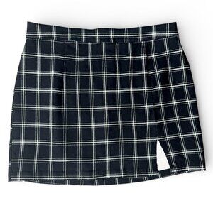 Garage Plaid Mini Skirt Black and White Women's Size XL